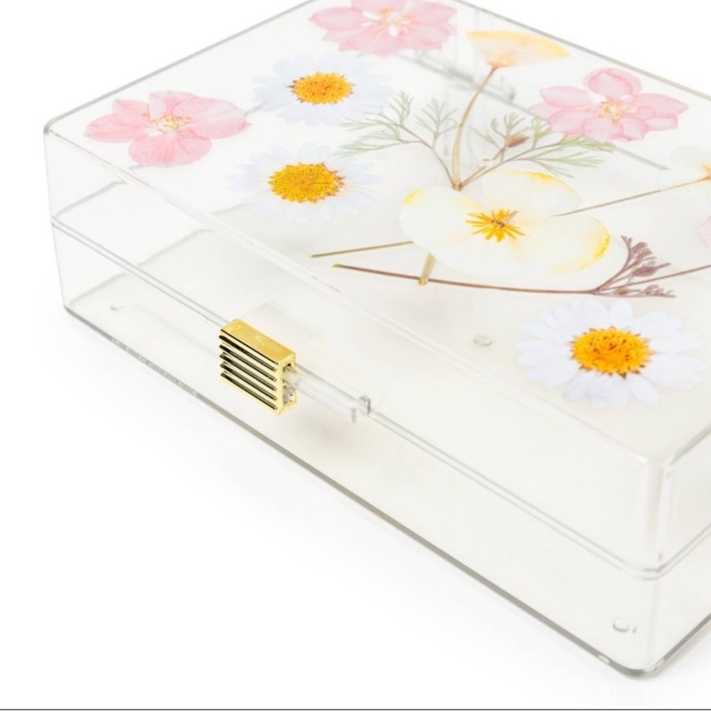 3 for $15 SALE Target Bullseye Floral Acrylic Suitcase Shaped Box with Handle - Picture 3 of 6